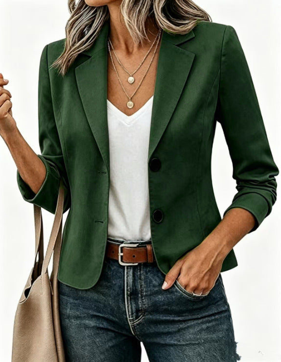 Rosamund │ Women's Tailored Blazer With Decorative Buttons And Three-Quarter Sleeves