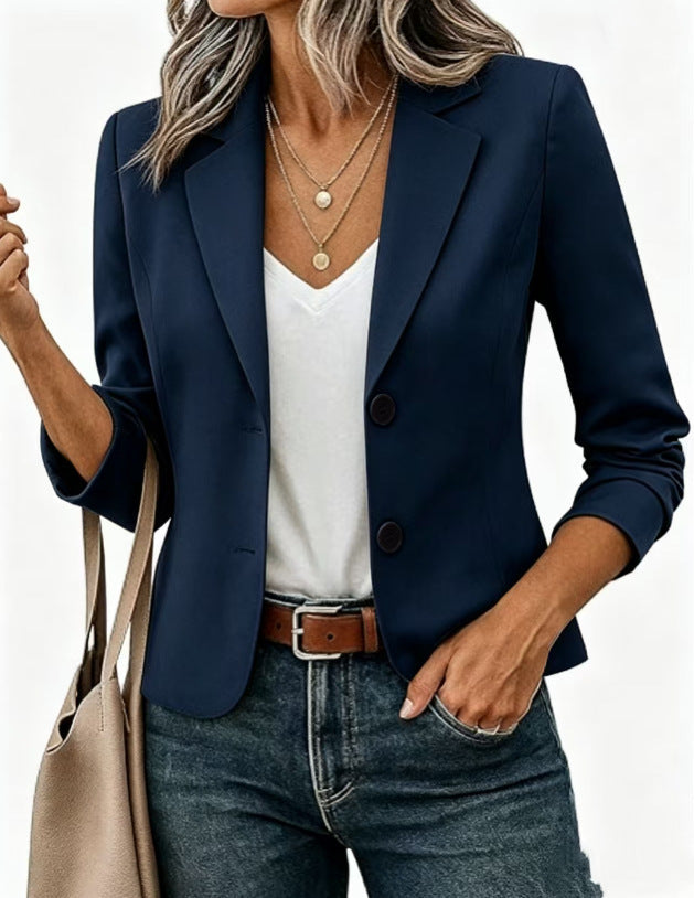 Rosamund │ Women's Tailored Blazer With Decorative Buttons And Three-Quarter Sleeves