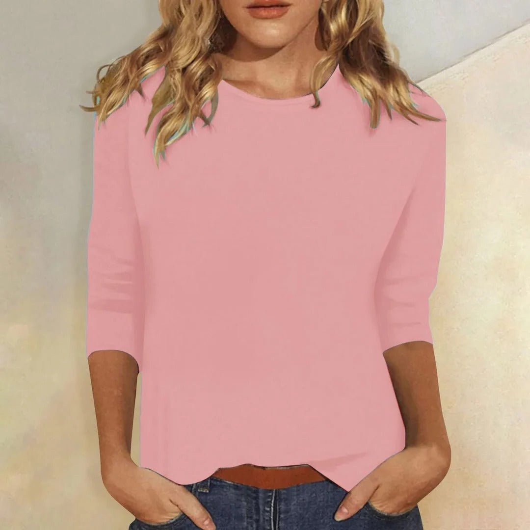 Sylvia │ Women's Crew Neck Three-Quarter Sleeve Regular Fit Top