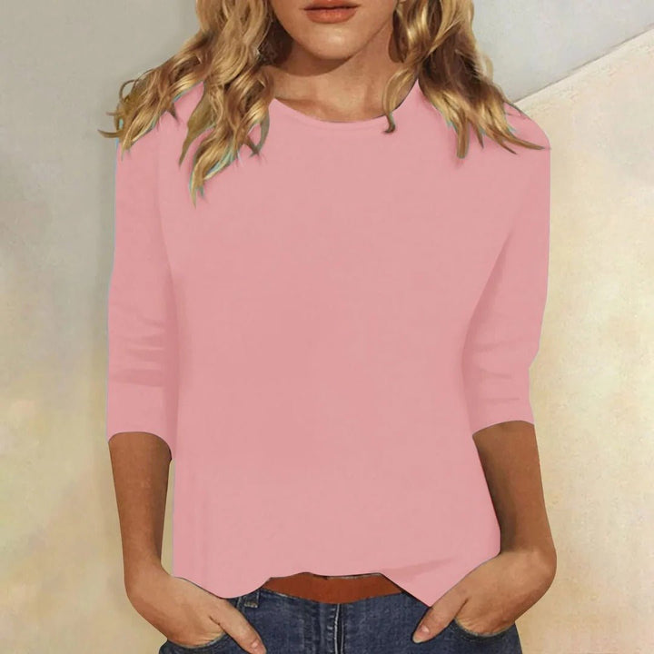 Sylvia │ Women's Crew Neck Three-Quarter Sleeve Regular Fit Top