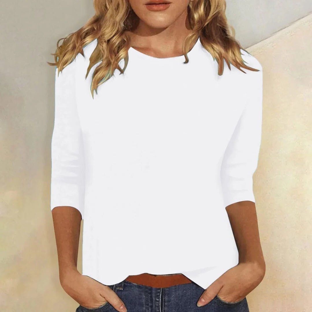 Sylvia │ Women's Crew Neck Three-Quarter Sleeve Regular Fit Top
