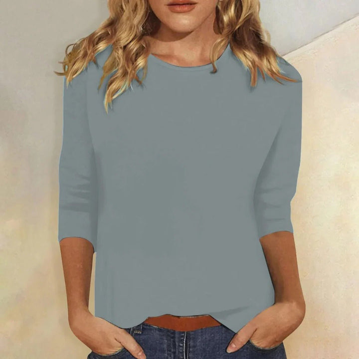 Sylvia │ Women's Crew Neck Three-Quarter Sleeve Regular Fit Top