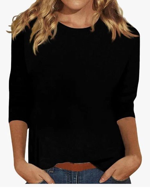 Sylvia │ Women's Crew Neck Three-Quarter Sleeve Regular Fit Top