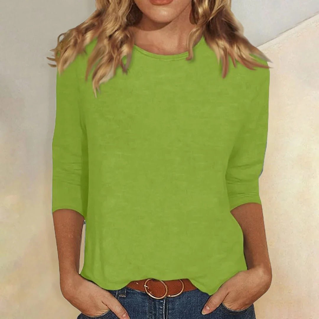 Sylvia │ Women's Crew Neck Three-Quarter Sleeve Regular Fit Top