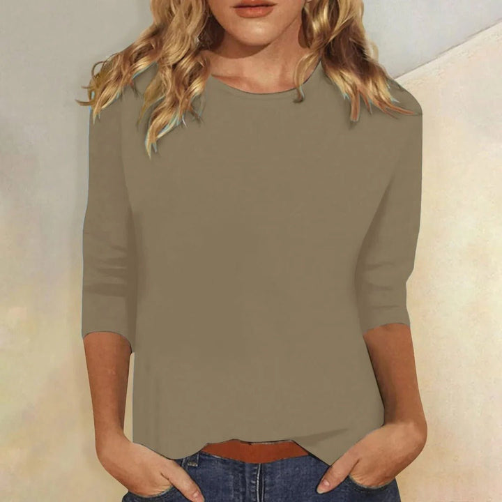 Sylvia │ Women's Crew Neck Three-Quarter Sleeve Regular Fit Top