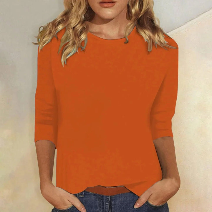 Sylvia │ Women's Crew Neck Three-Quarter Sleeve Regular Fit Top