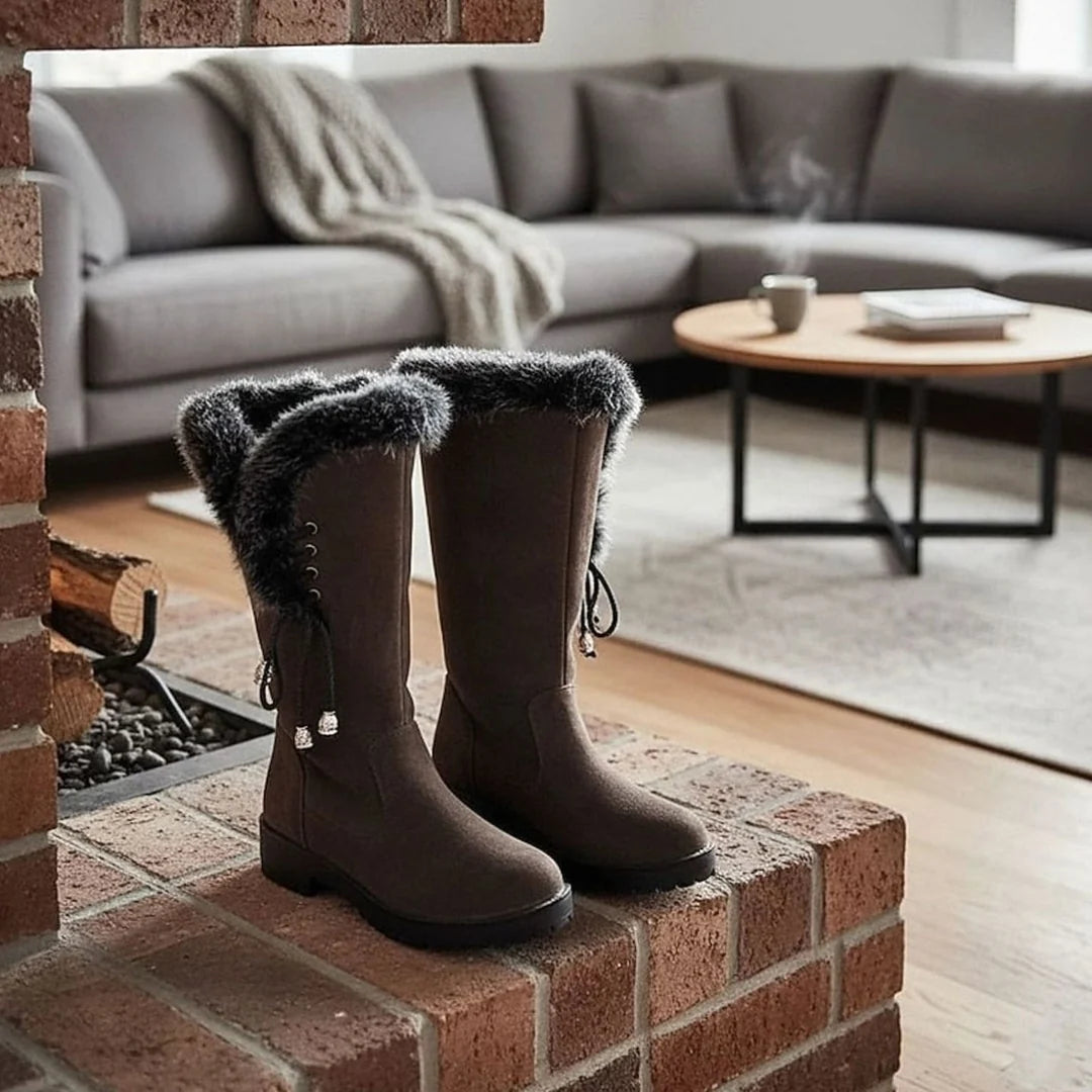 Ivy │ Women's Lace-Up Knee-High Boots With Lug Sole And Block Heel