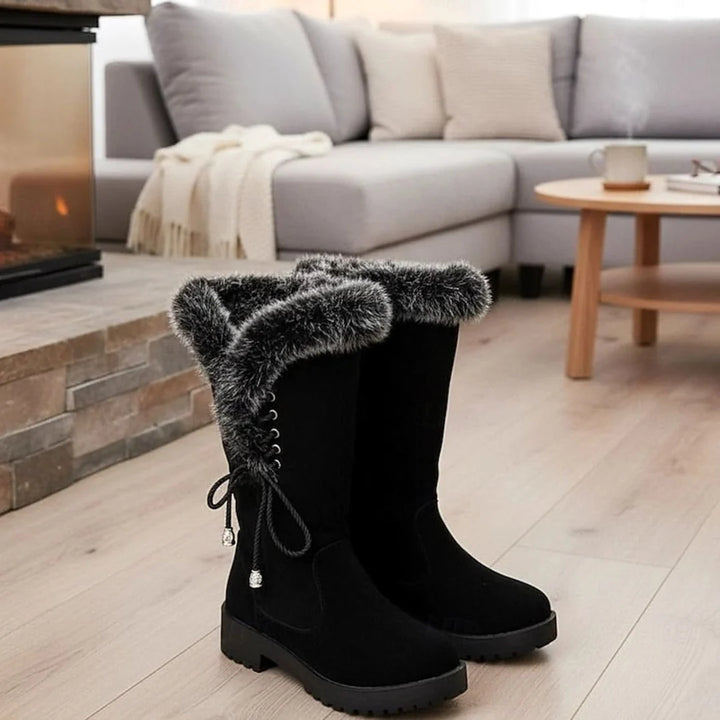 Ivy │ Women's Lace-Up Knee-High Boots With Lug Sole And Block Heel