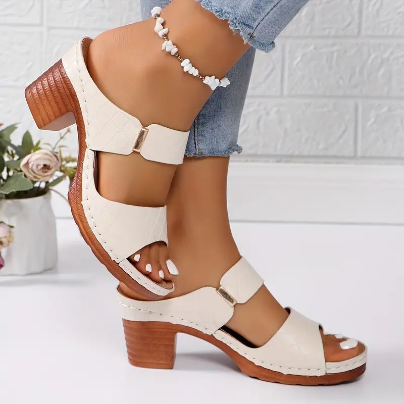 Lesley │ Women's Orthopaedic Block Heel Platform Mule Sandals