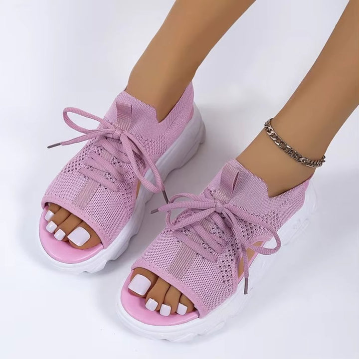 Georgina │ Women's Orthopaedic Knit Sandals With Lace-Up Front And Open Toe