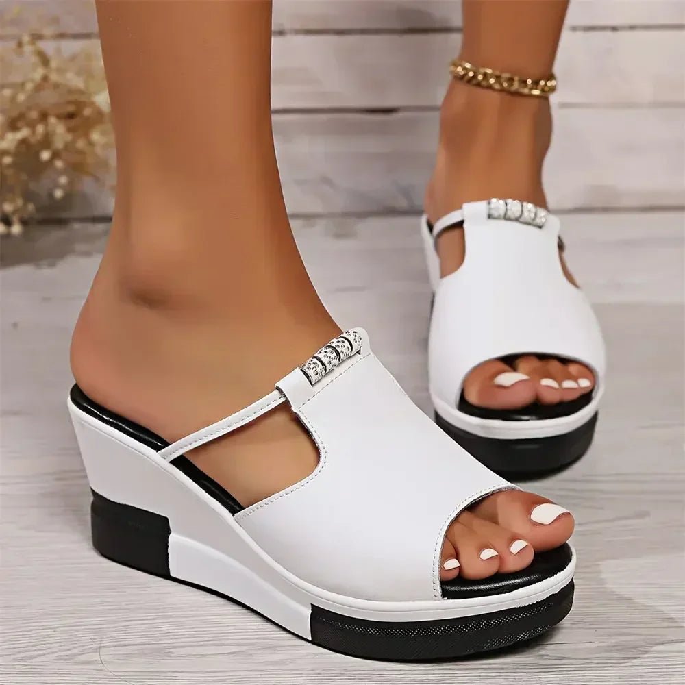 Josephine │ Women's Orthopaedic Wedge Sandals With T-Bar Upper And Platform Sole
