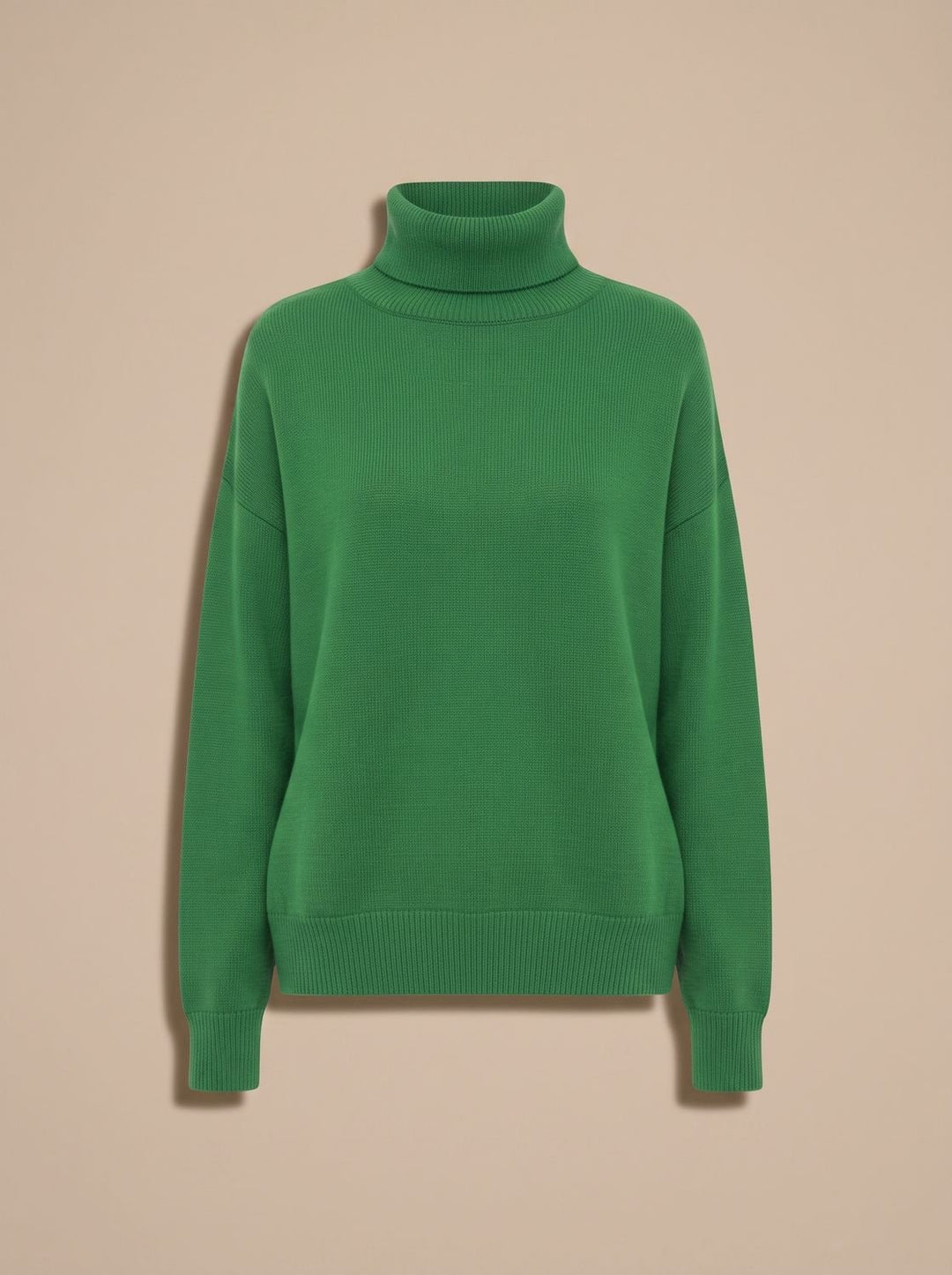Women's Oversized Chunky Turtleneck Knit Sweater - Green