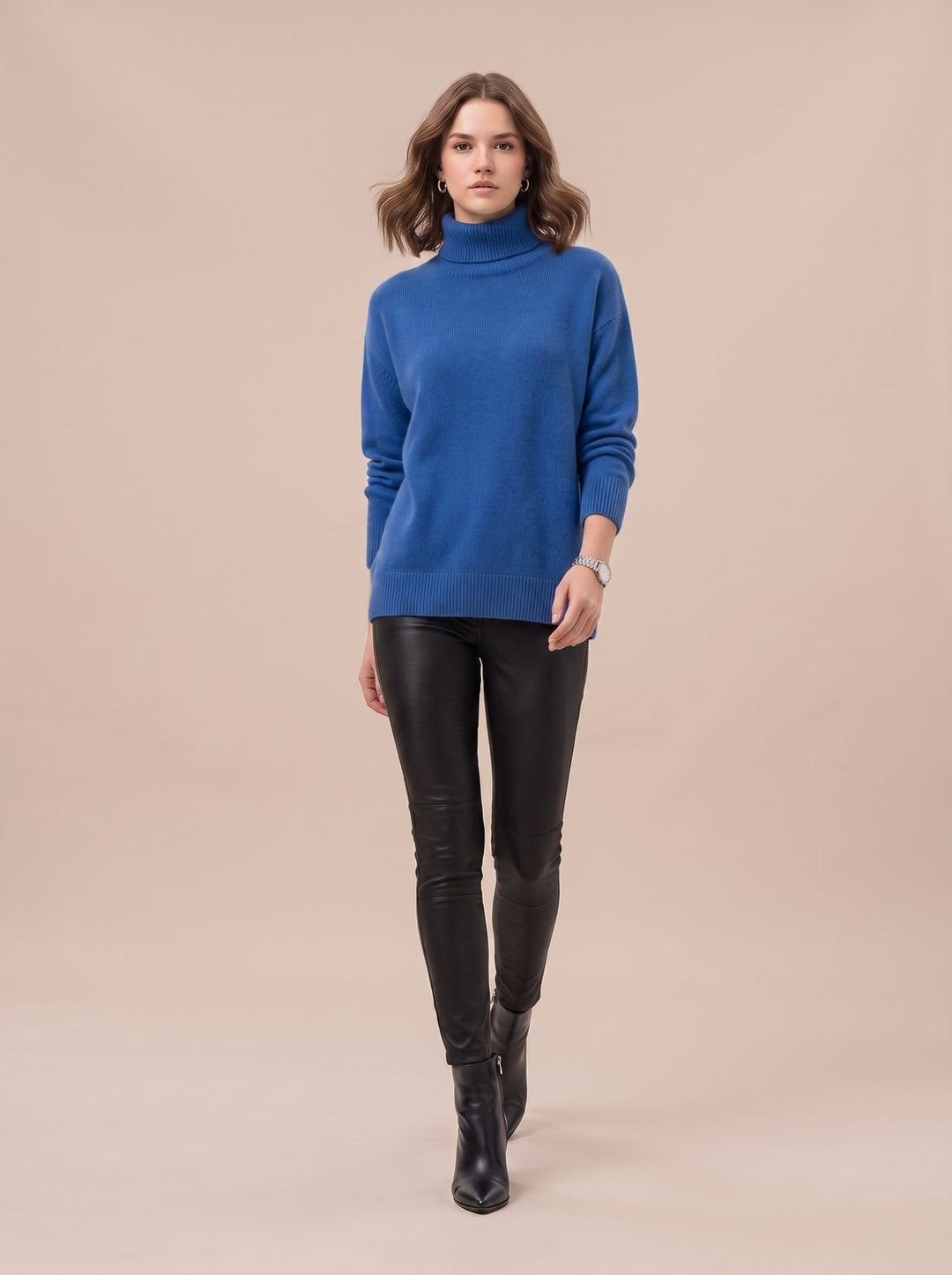 Women's Oversized Chunky Turtleneck Knit Sweater