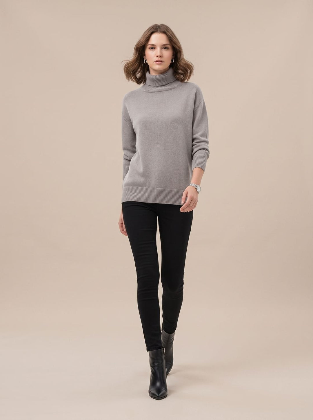 Women's Oversized Chunky Turtleneck Knit Sweater