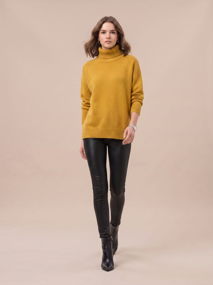 Women's Oversized Chunky Turtleneck Knit Sweater