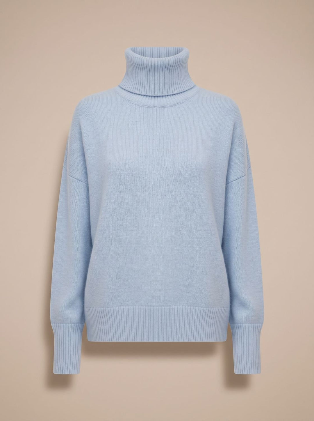 Women's Oversized Chunky Turtleneck Knit Sweater - Sky Blue