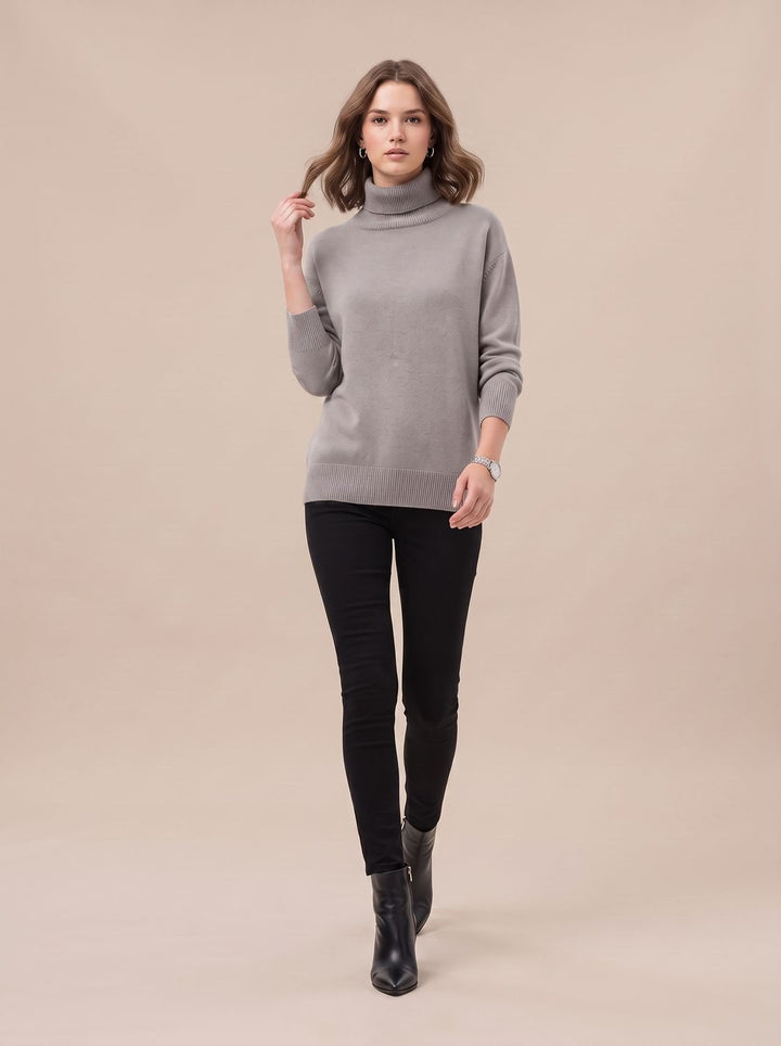 Women's Oversized Chunky Turtleneck Knit Sweater