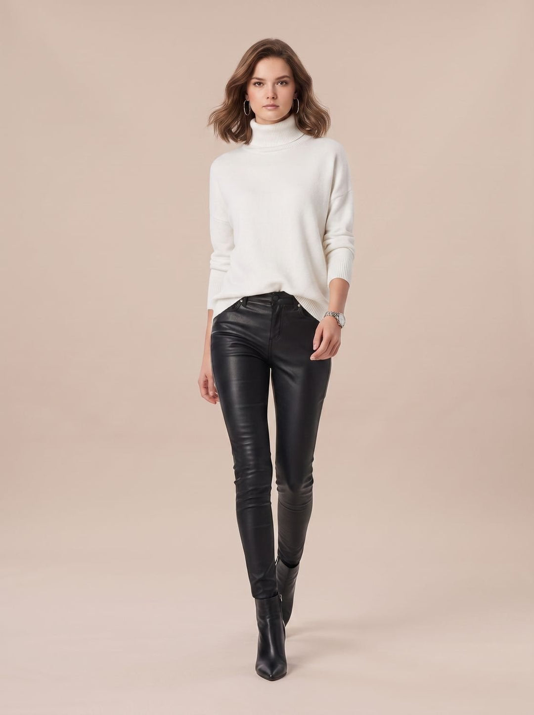 Women's Oversized Chunky Turtleneck Knit Sweater