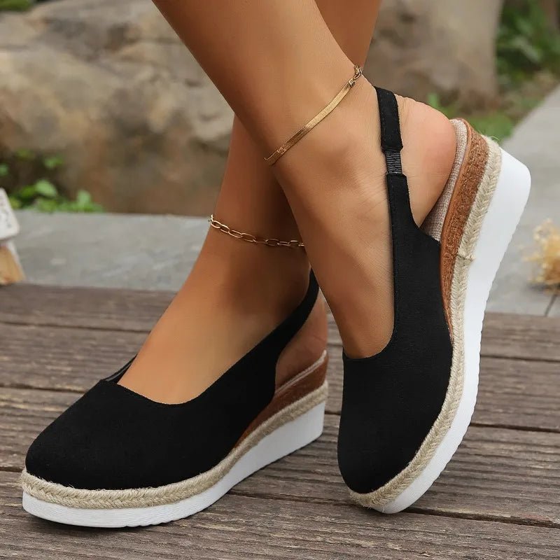 Nadine │ Women's Orthopaedic Espadrille Wedge Sandals With Slingback Strap