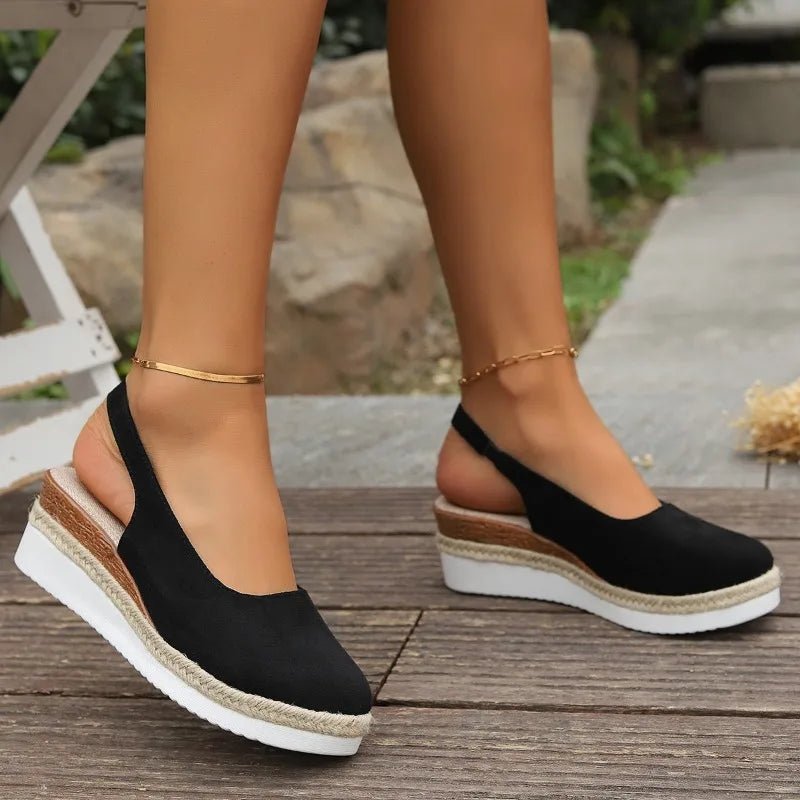 Nadine │ Women's Orthopaedic Espadrille Wedge Sandals With Slingback Strap