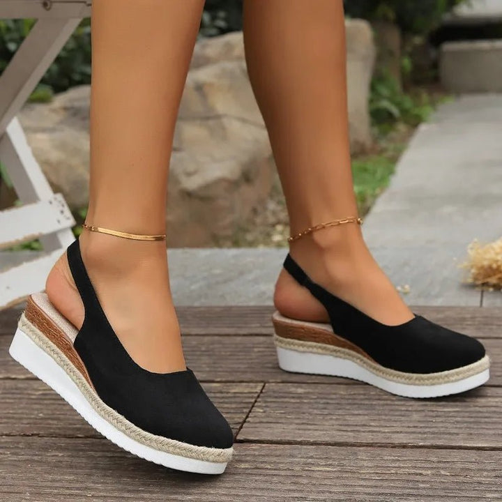 Nadine │ Women's Orthopaedic Espadrille Wedge Sandals With Slingback Strap