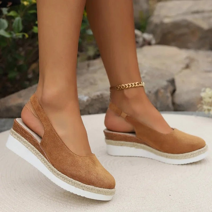 Nadine │ Women's Orthopaedic Espadrille Wedge Sandals With Slingback Strap