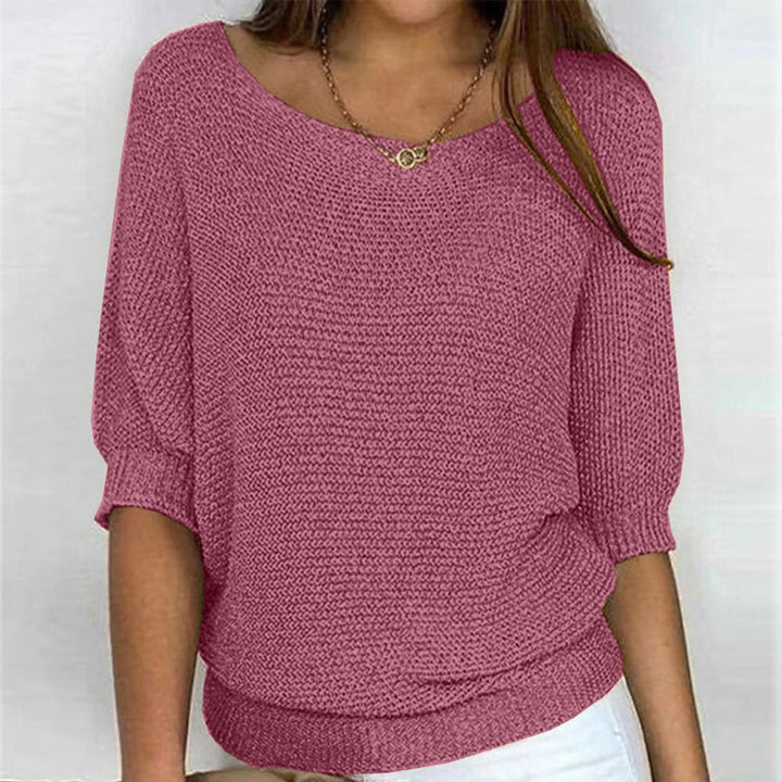 Women's Relaxed Batwing-Sleeve Knit Pullover Sweater - Pink