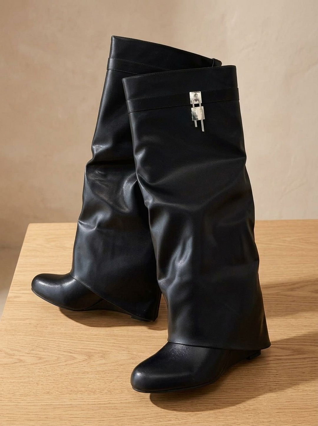 Women's Sleek Faux Leather Knee High Boots