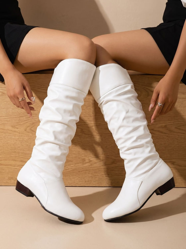 Women's Slouchy Pointed-Toe Pull-On Knee High Boots