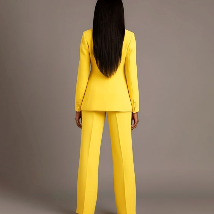 Women's Tailored Single-Button Wide-Leg Blazer Suit Set