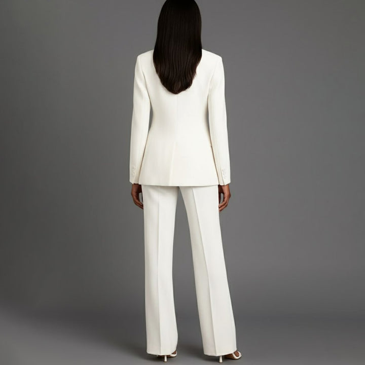 Women's Tailored Single-Button Wide-Leg Blazer Suit Set