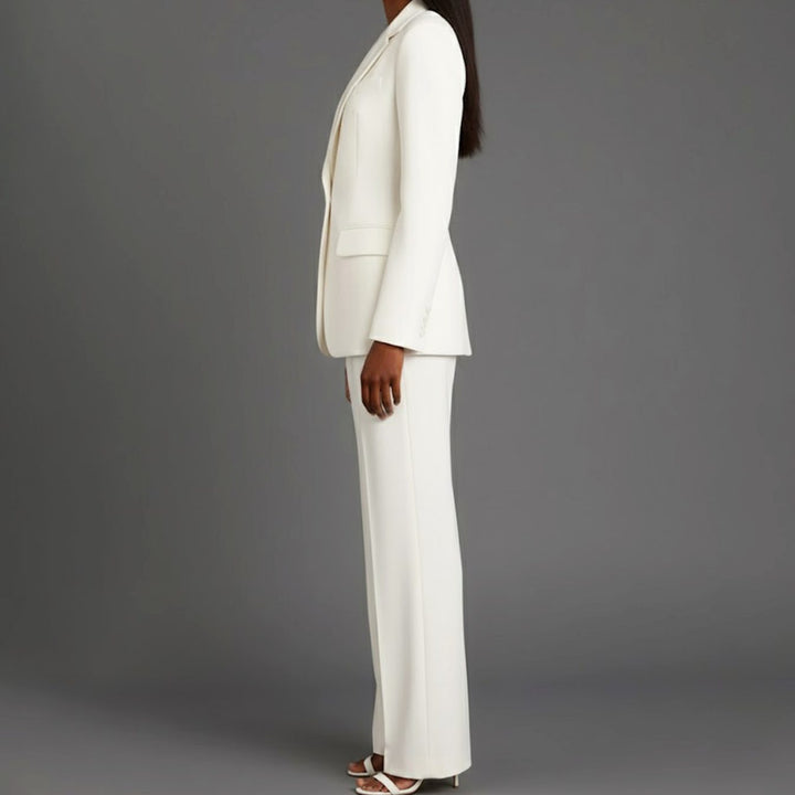 Women's Tailored Single-Button Wide-Leg Blazer Suit Set