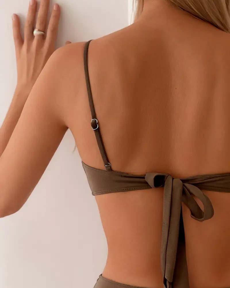 Eugenia │ Women's Bandeau Bikini Swimwear With Metal Hardware Detail