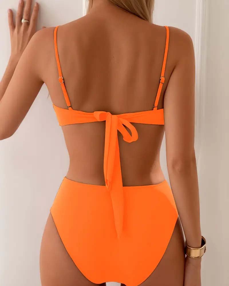 Eugenia │ Women's Bandeau Bikini Swimwear With Metal Hardware Detail