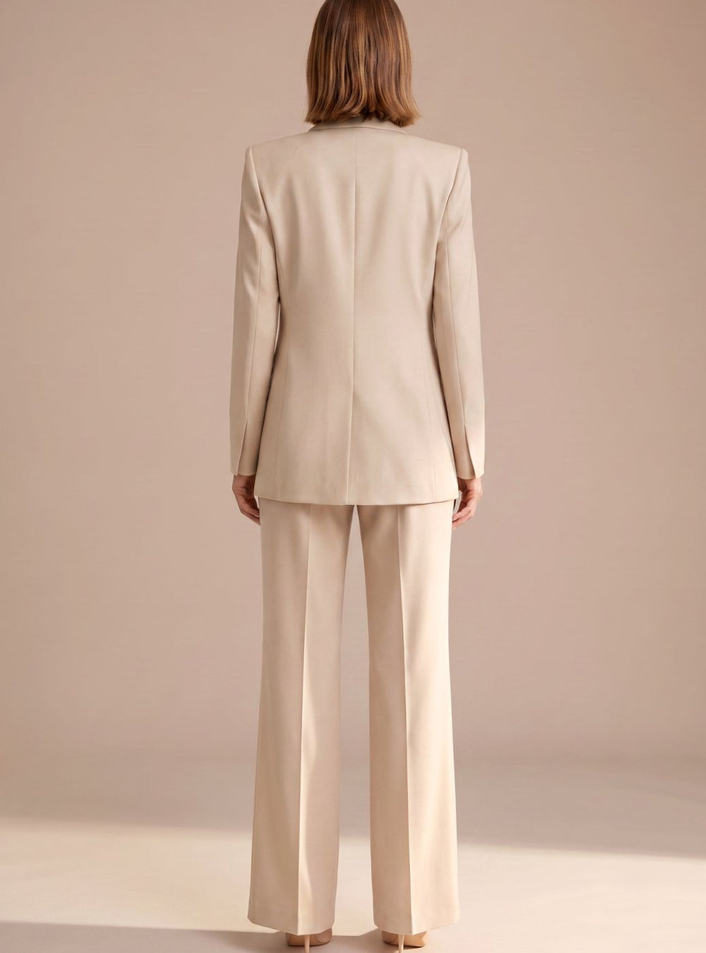 Women's Wide-Leg Flared Tailored Two-Piece Trouser Suit