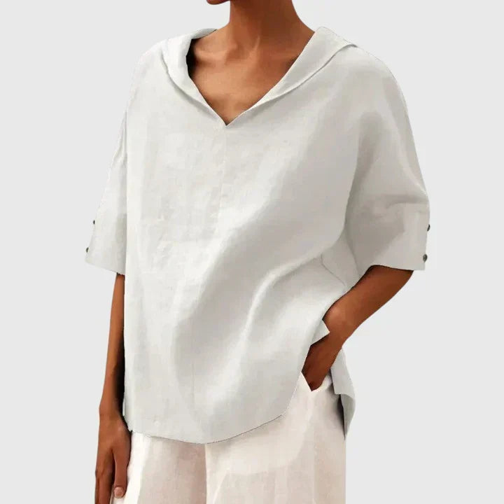 Edna │ Women's Oversized Button-Up Shirt With Spread Collar